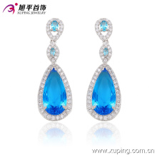 29910 Fashion Elegant Herz CZ Diamant Rhodium - Plated Nachahmung Ohrring Drop